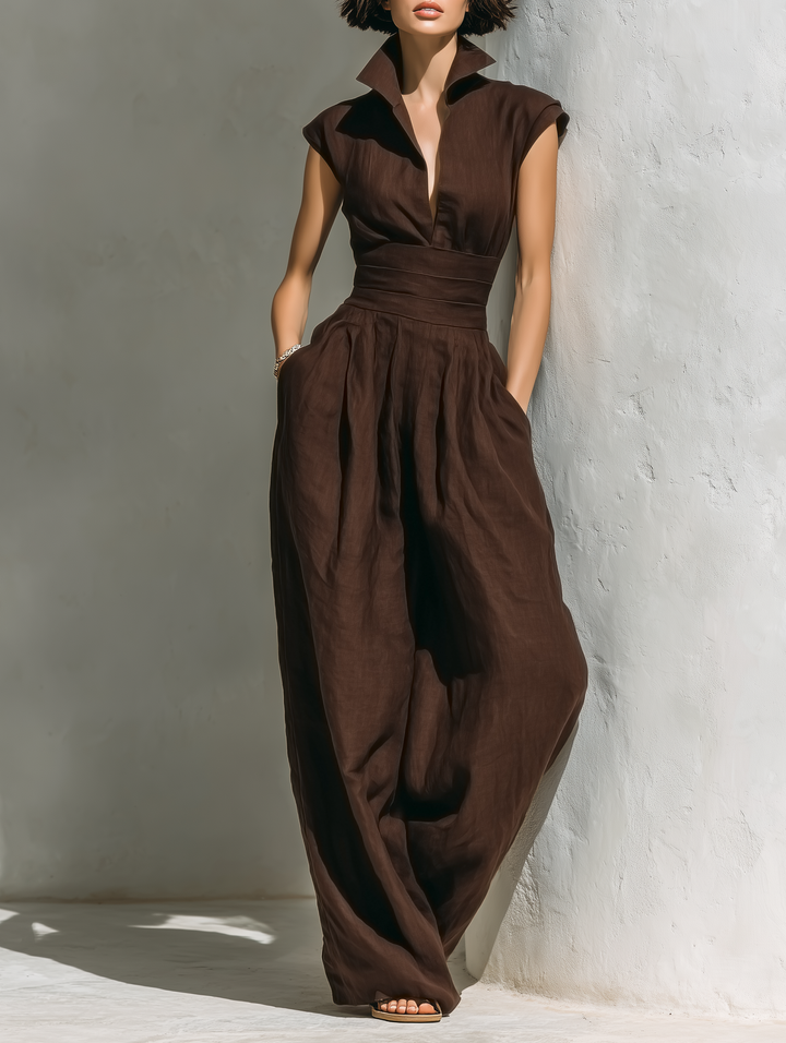 Anaïs - Minimalist Linen Blend Jumpsuit