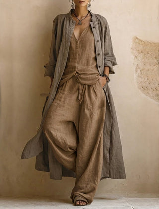 Rosemary Layered Three-Piece Set - Brown