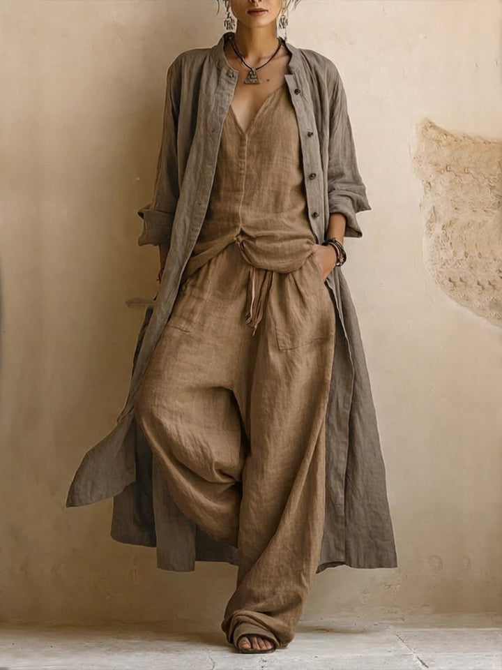Rosemary Layered Three-Piece Set - Brown