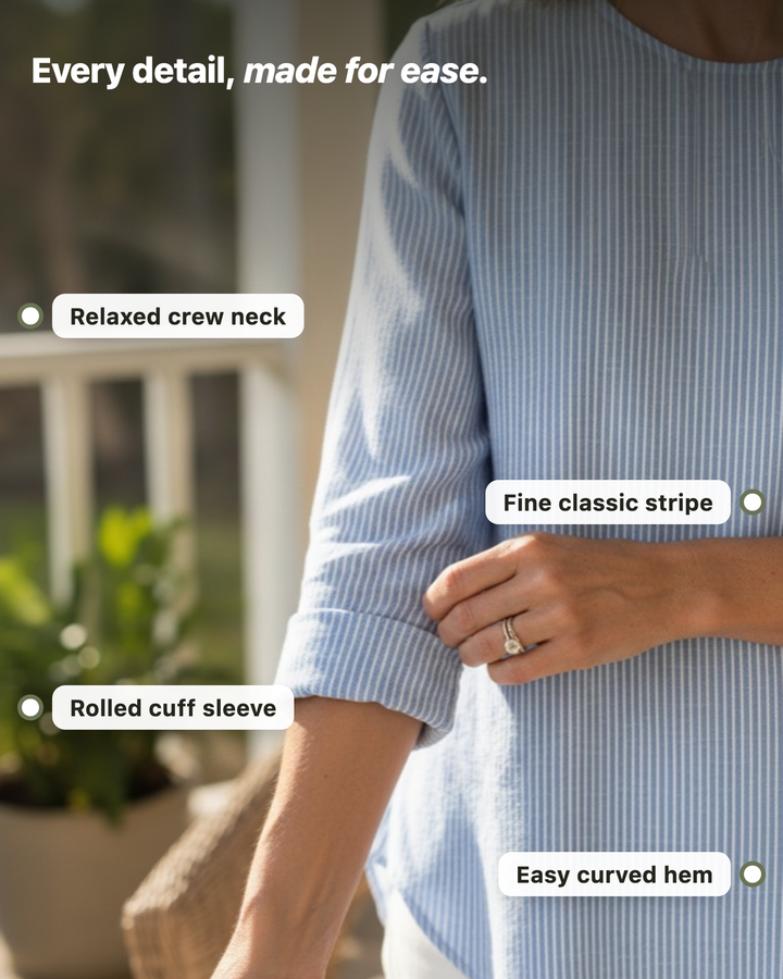 Rhea Trendy Striped Blouse details