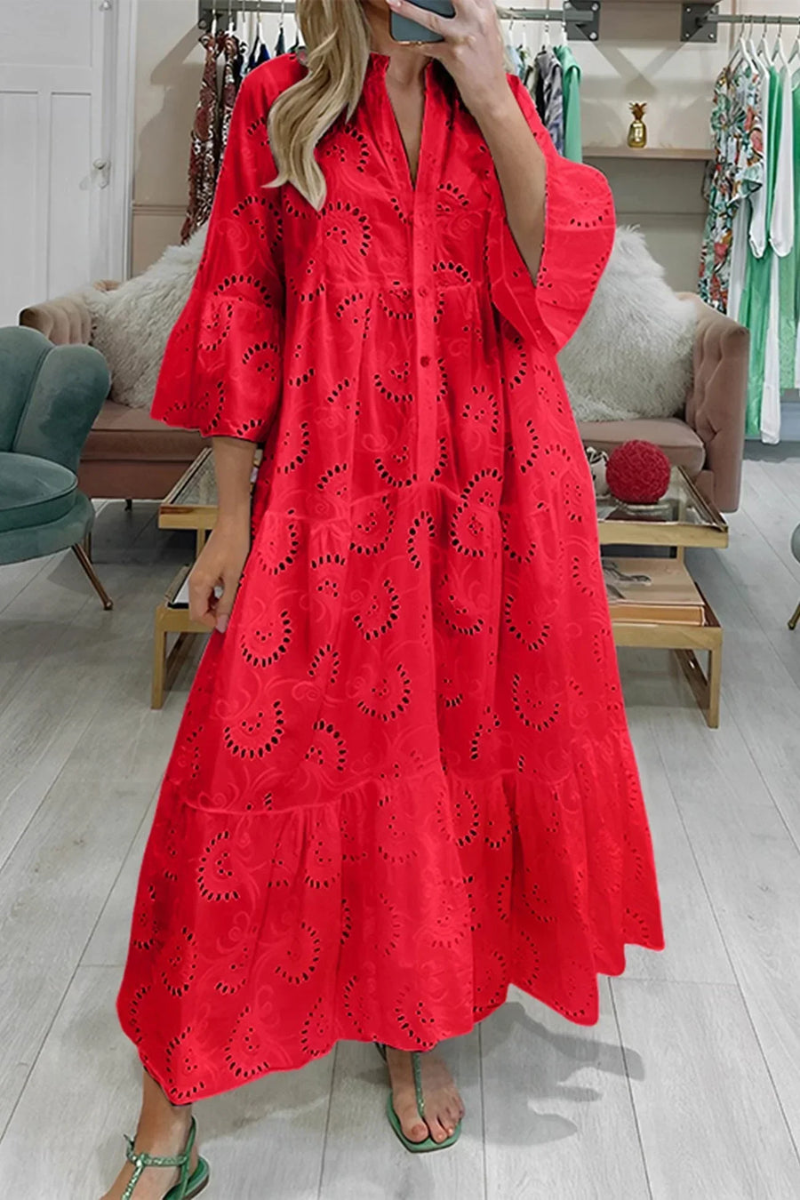 Celeste | Broderie Anglaise Maxi Dress