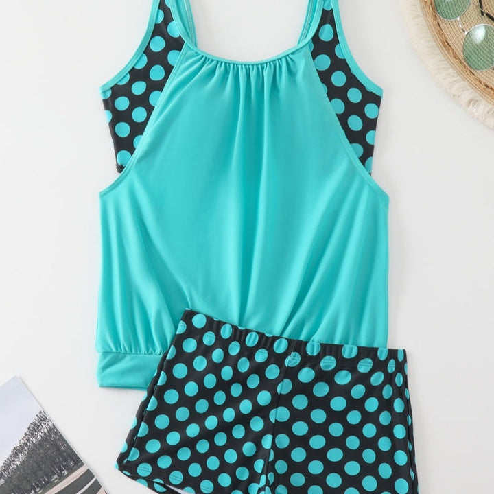 Jade | Polka Dot Tankini & Shorts Set