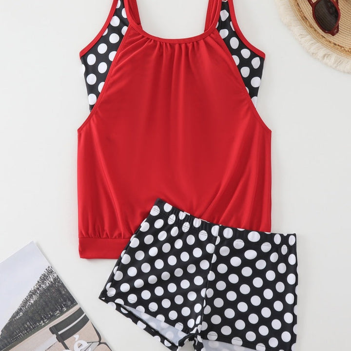 Jade | Polka Dot Tankini & Shorts Set