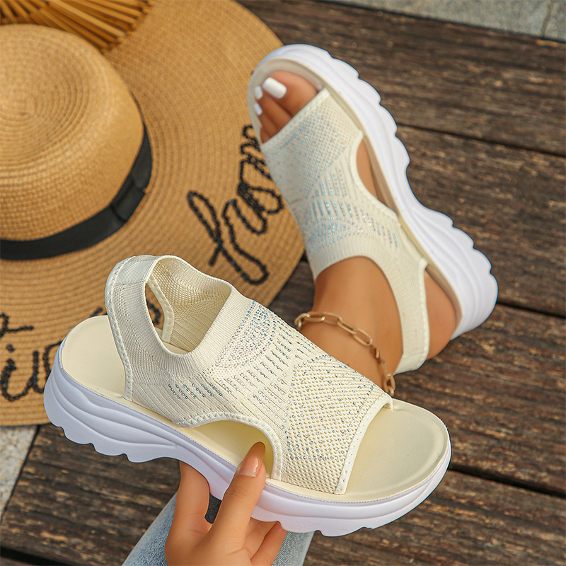 Piper | Knit Flatform Slip-On Sandals