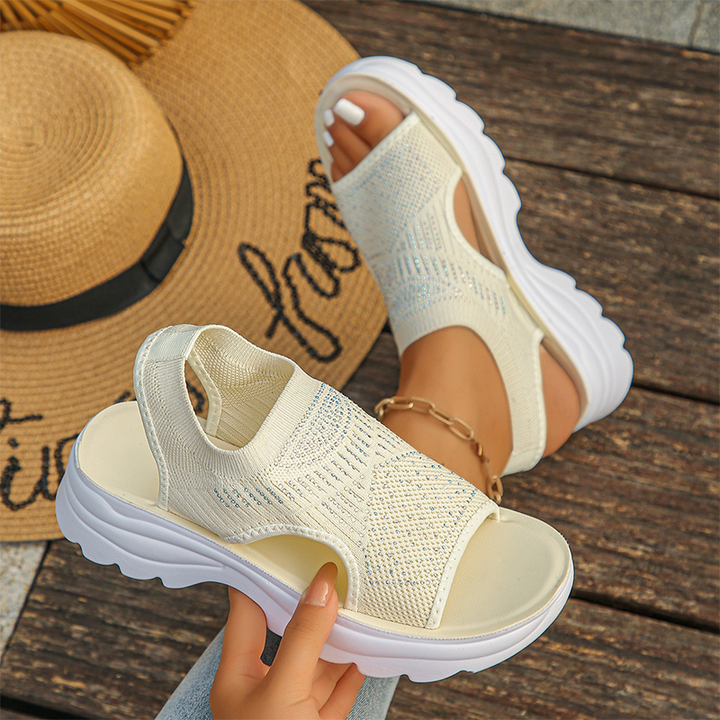Piper | Knit Flatform Slip-On Sandals