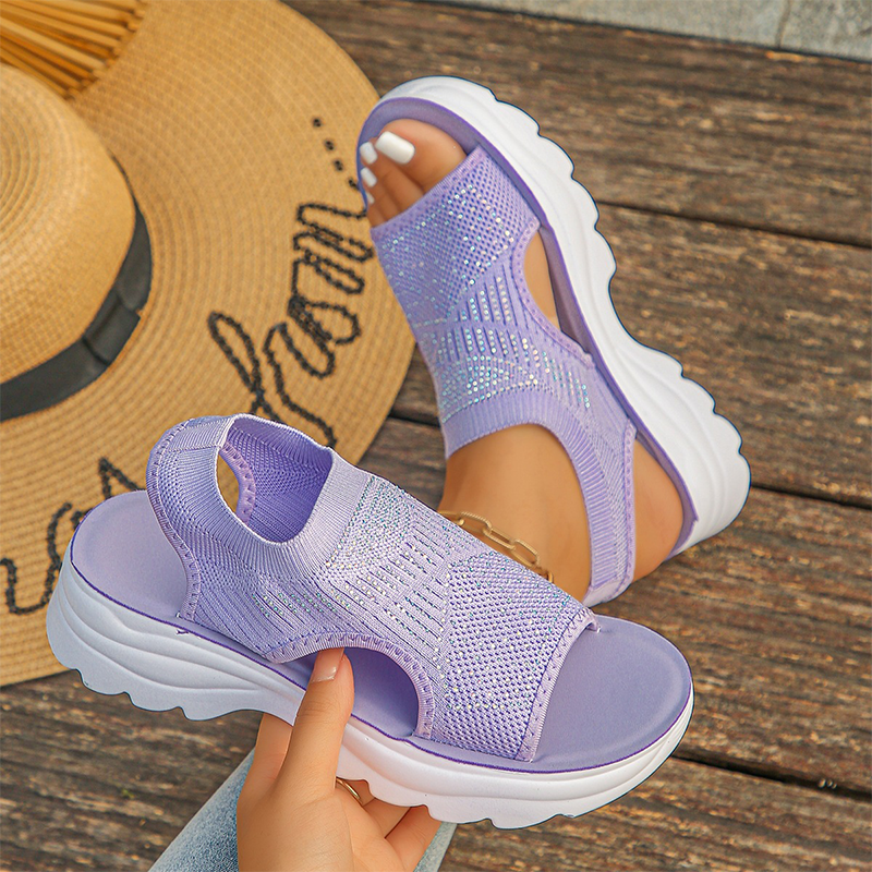 Piper | Knit Flatform Slip-On Sandals